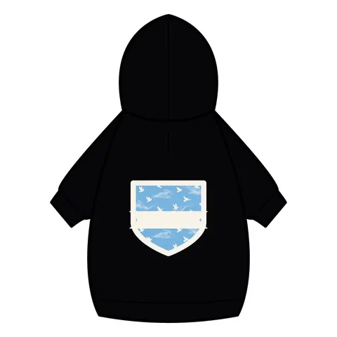 Faith Flag Dove on Sky Blue Pet Hoodie — back_dtf view