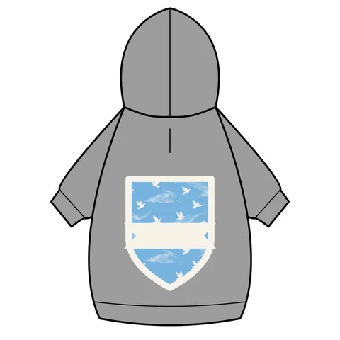 Faith Flag Dove on Sky Blue Pet Hoodie — back_dtf view