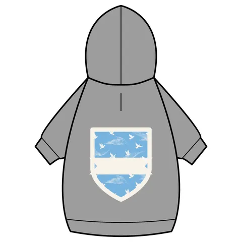 Faith Flag Dove on Sky Blue Pet Hoodie — back_dtf view