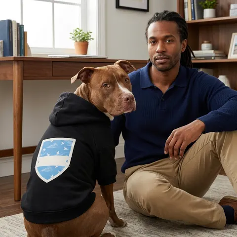 Faith Flag Dove on Sky Blue Pet Hoodie