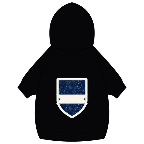 Faith Flag Crescent Moon Night Sky Pet Hoodie — back_dtf view