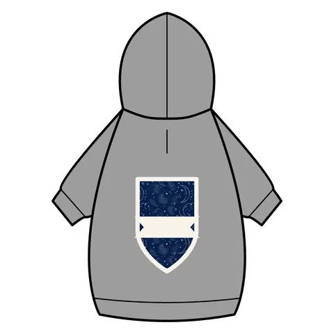 Faith Flag Crescent Moon Night Sky Pet Hoodie — back_dtf view
