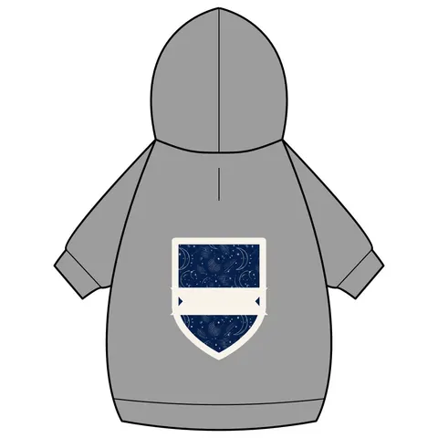 Faith Flag Crescent Moon Night Sky Pet Hoodie — back_dtf view
