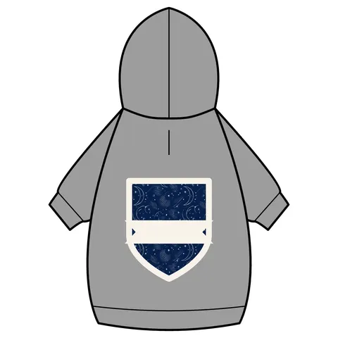Faith Flag Crescent Moon Night Sky Pet Hoodie — back_dtf view