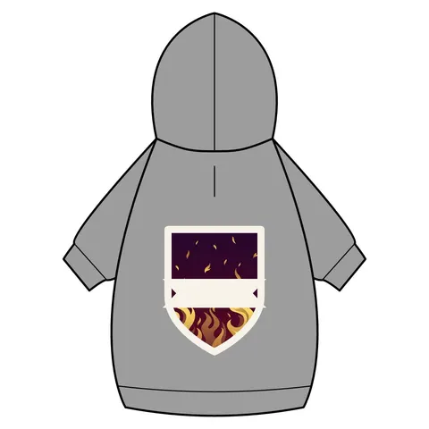 Faith Flag Pentecostal Fire Pet Hoodie — back_dtf view