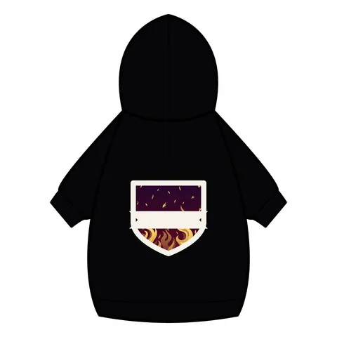 Faith Flag Pentecostal Fire Pet Hoodie — back_dtf view
