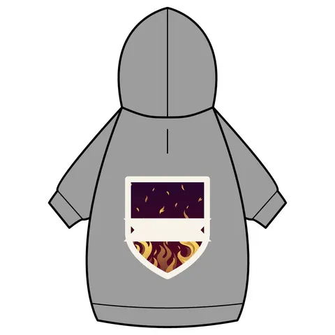 Faith Flag Pentecostal Fire Pet Hoodie — back_dtf view