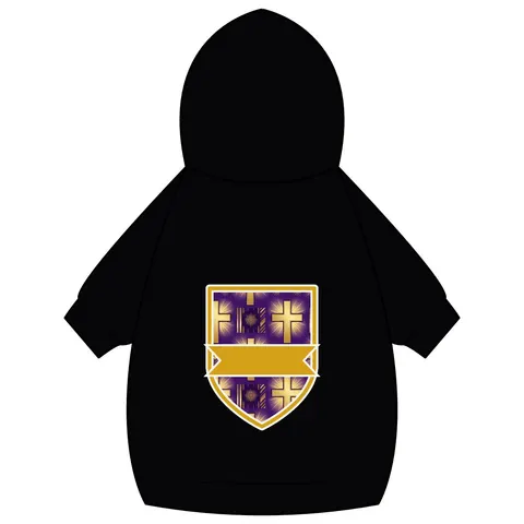 Faith Flag Praise Purple & Gold Cross Pet Hoodie — back_dtf view