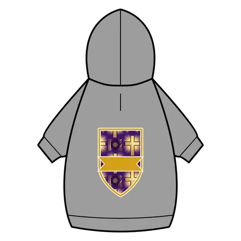 Faith Flag Praise Purple & Gold Cross Pet Hoodie — back_dtf view