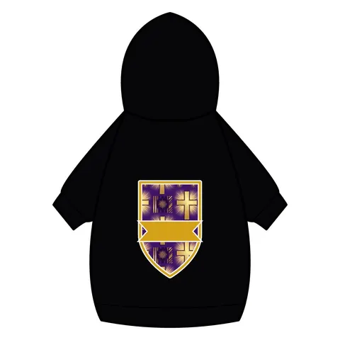 Faith Flag Praise Purple & Gold Cross Pet Hoodie — back_dtf view