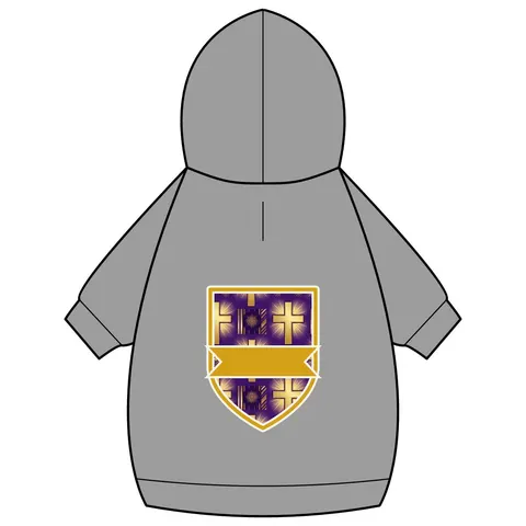 Faith Flag Praise Purple & Gold Cross Pet Hoodie — back_dtf view