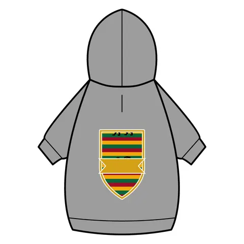 Rasta Flag Red Gold Green with Black Lion Pet Hoodie — back_dtf view