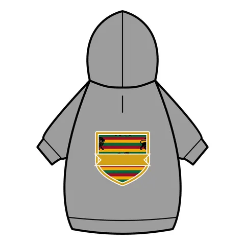 Rasta Flag Red Gold Green with Black Lion Pet Hoodie — back_dtf view