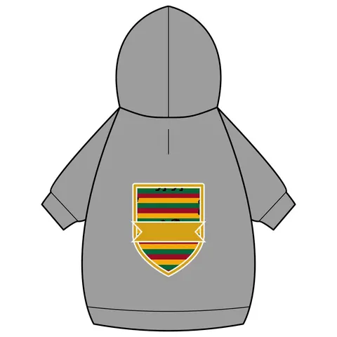 Rasta Flag Red Gold Green with Black Lion Pet Hoodie — back_dtf view