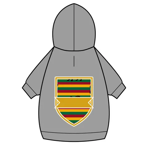 Rasta Flag Red Gold Green with Black Lion Pet Hoodie — back_dtf view