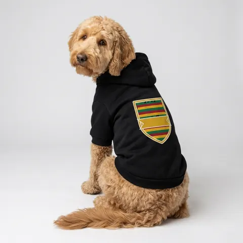 Rasta Flag Red Gold Green with Black Lion Pet Hoodie