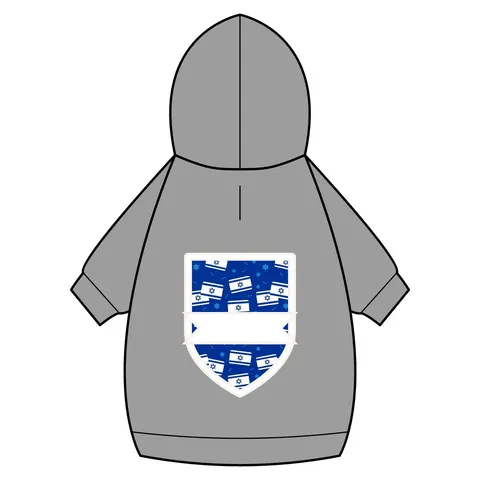 Faith Flag Blue & White Star Emblem Pet Hoodie — back_dtf view