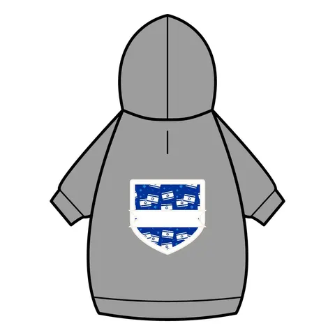 Faith Flag Blue & White Star Emblem Pet Hoodie — back_dtf view