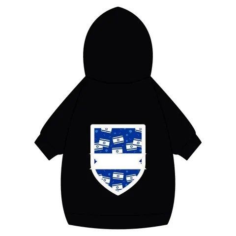 Faith Flag Blue & White Star Emblem Pet Hoodie — back_dtf view