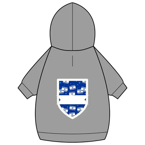 Faith Flag Blue & White Star Emblem Pet Hoodie — back_dtf view