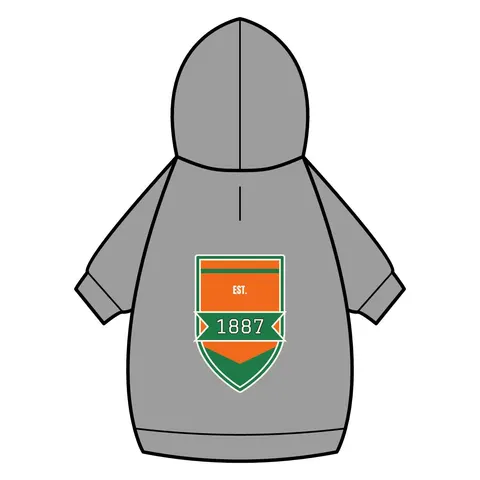 FAMU 1887 Orange & Green Energy Pet Hoodie — back_dtf view