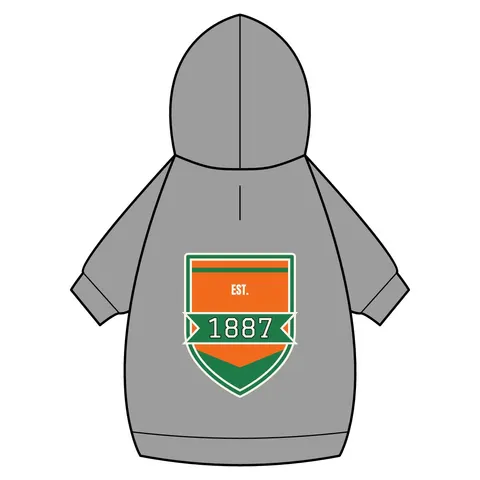 FAMU 1887 Orange & Green Energy Pet Hoodie — back_dtf view