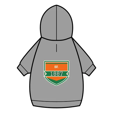 FAMU 1887 Orange & Green Energy Pet Hoodie — back_dtf view