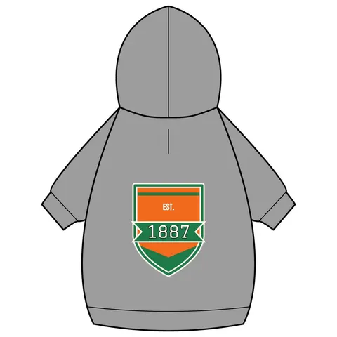FAMU 1887 Orange & Green Energy Pet Hoodie — back_dtf view