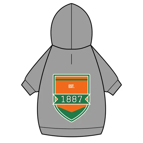 FAMU 1887 Orange & Green Energy Pet Hoodie — back_dtf view