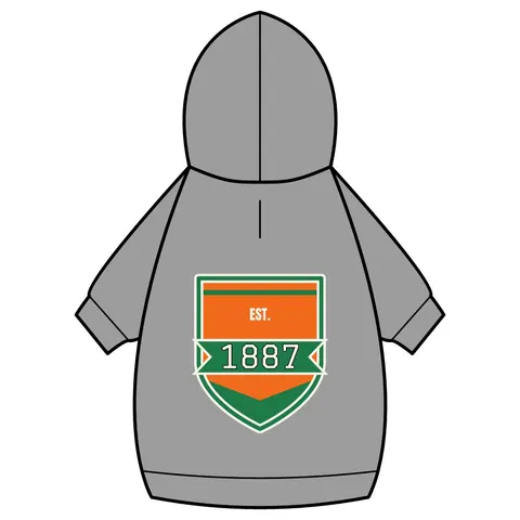 FAMU 1887 Orange & Green Energy Pet Hoodie — back_dtf view
