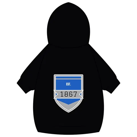 Fayetteville State 1867 Blue & Silver Pet Hoodie — back_dtf view