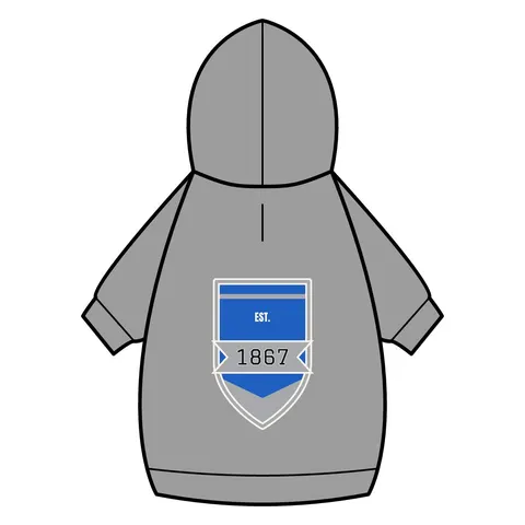 Fayetteville State 1867 Blue & Silver Pet Hoodie — back_dtf view