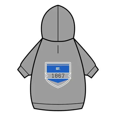 Fayetteville State 1867 Blue & Silver Pet Hoodie — back_dtf view