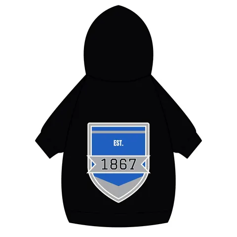 Fayetteville State 1867 Blue & Silver Pet Hoodie — back_dtf view