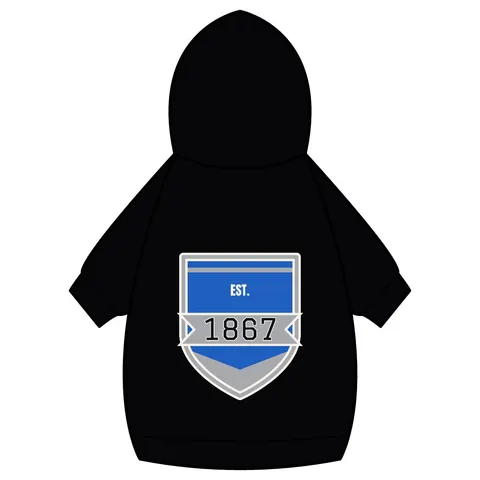 Fayetteville State 1867 Blue & Silver Pet Hoodie — back_dtf view