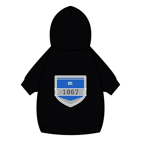 Fayetteville State 1867 Blue & Silver Pet Hoodie — back_dtf view