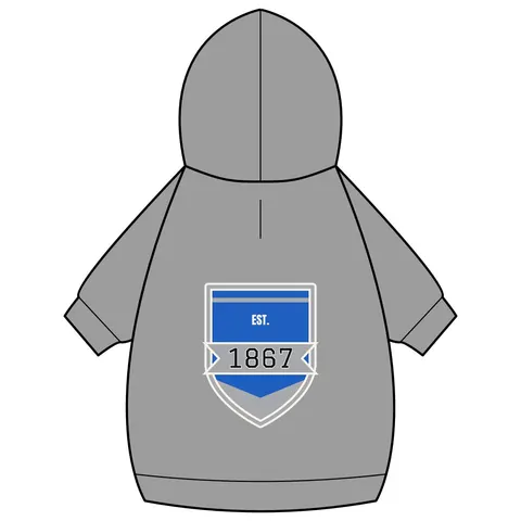 Fayetteville State 1867 Blue & Silver Pet Hoodie — back_dtf view