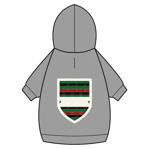African Diaspora Continent Outline Pet Hoodie — back_dtf view