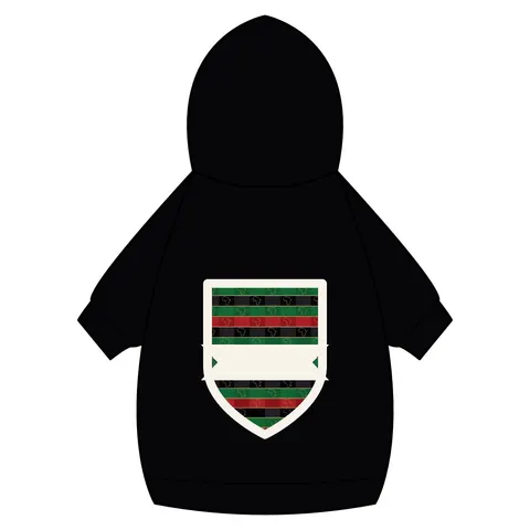 African Diaspora Continent Outline Pet Hoodie — back_dtf view