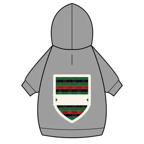 African Diaspora Continent Outline Pet Hoodie — back_dtf view