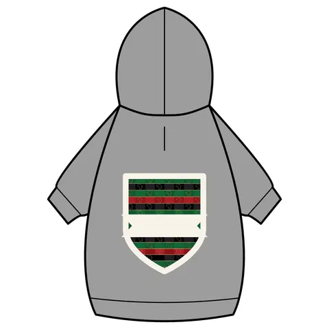 African Diaspora Continent Outline Pet Hoodie — back_dtf view