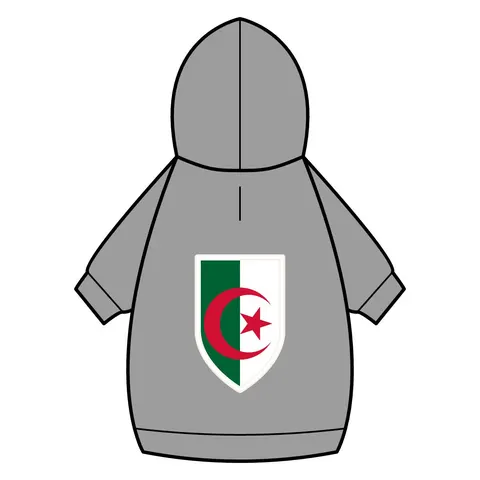 Algeria Green White Red Crescent Pet Hoodie — back_dtf view