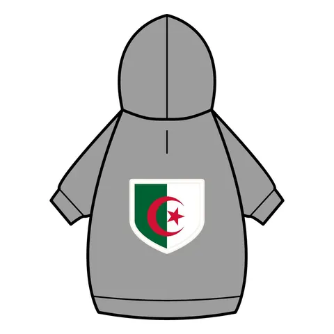 Algeria Green White Red Crescent Pet Hoodie — back_dtf view