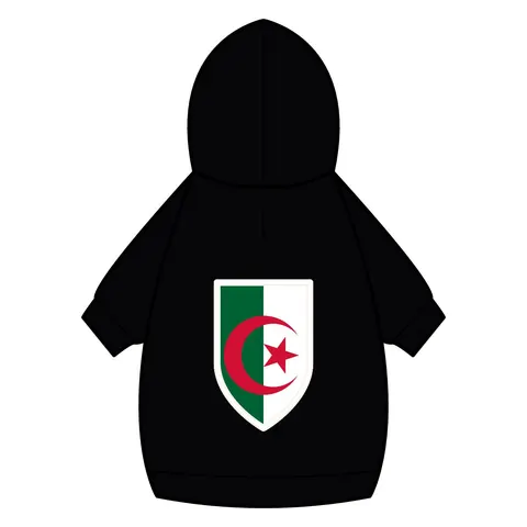 Algeria Green White Red Crescent Pet Hoodie — back_dtf view
