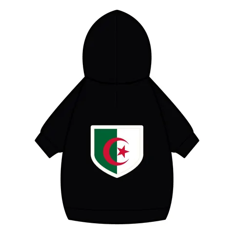 Algeria Green White Red Crescent Pet Hoodie — back_dtf view