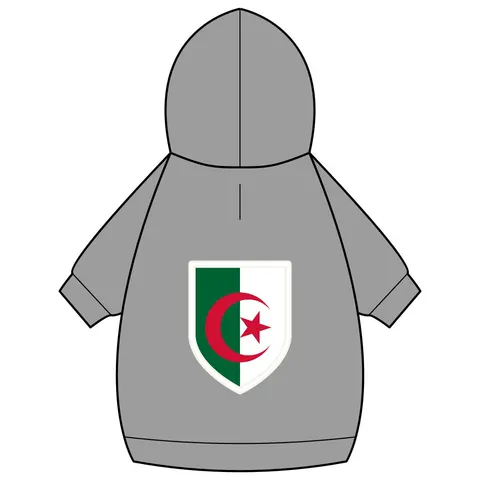 Algeria Green White Red Crescent Pet Hoodie — back_dtf view