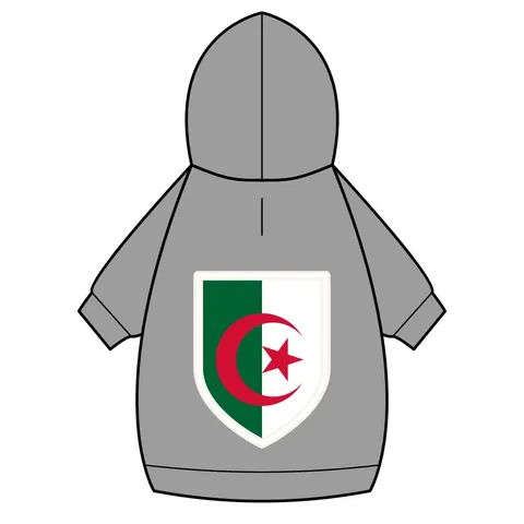 Algeria Green White Red Crescent Pet Hoodie — back_dtf view