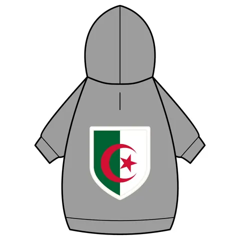 Algeria Green White Red Crescent Pet Hoodie — back_dtf view