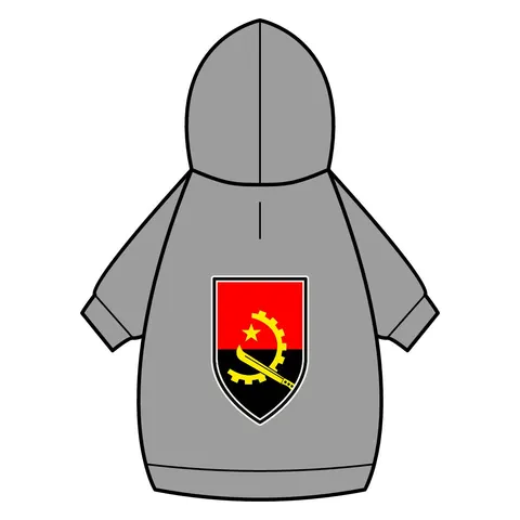 Angola Red Black & Emblem Pet Hoodie — back_dtf view
