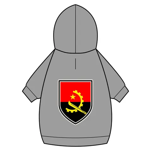 Angola Red Black & Emblem Pet Hoodie — back_dtf view